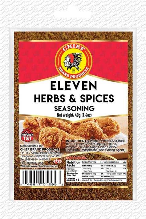 Eleven Herbs And Spices Seasoning Chief Brand Products