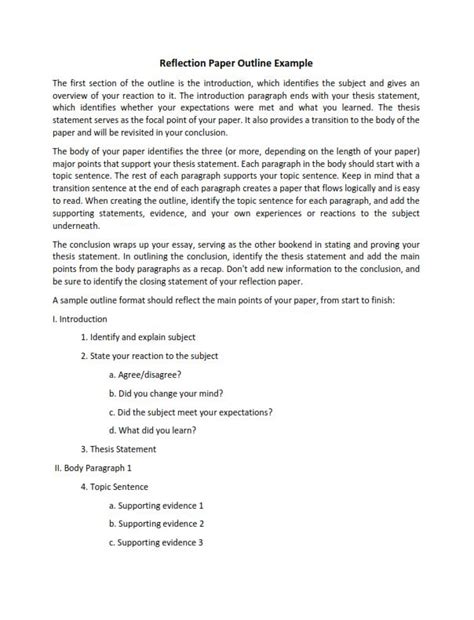 Check spelling or type a new query. Reflective Essay Outline - An Easy Guide, Tips, & Example