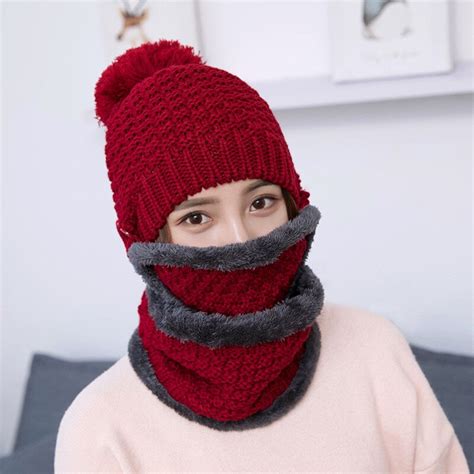 Gorro de esquí y conjunto de bufanda de punto para mujer gorros suaves