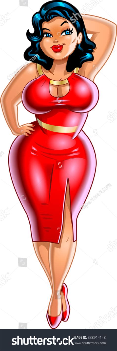 Curvy Sexy Plus Size Woman Pinup Stock Vector 338914148 Shutterstock