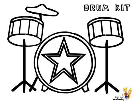 Musical Drums Coloring | Drums | Free | Musical Drum Kits| Drums
