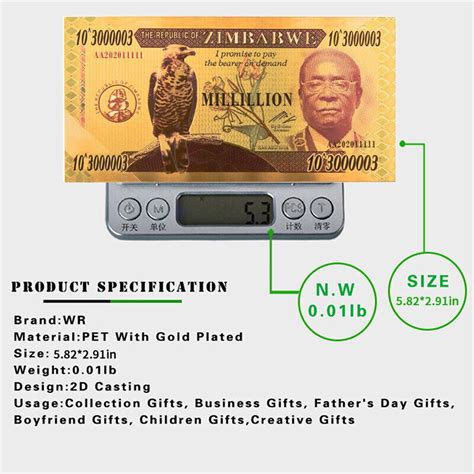 10 pcs lot zimbabwe millillion dollars gold banknote set for collection t ebay