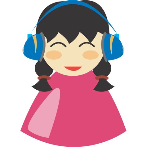 Cute Girl With Headphone Vector Image Free Svg