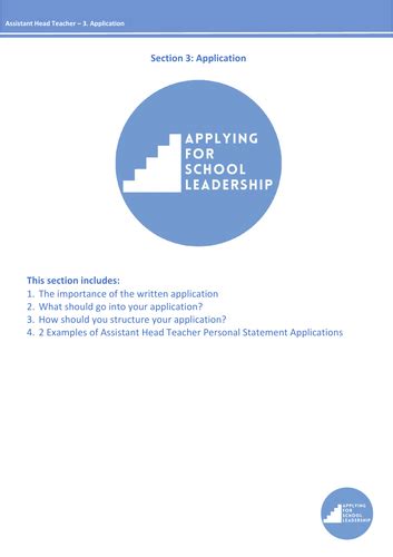 3 Aht Written Applications And Examples For An Assistant Headteacher Application Teaching
