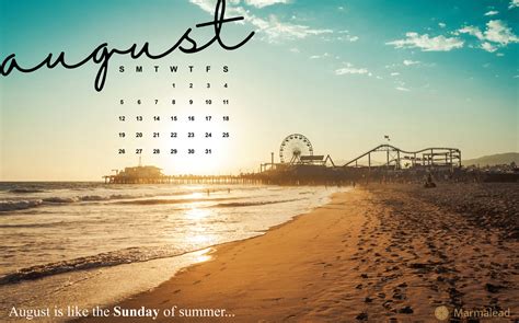 August 2018 Free Desktop Calendar From Marmalead
