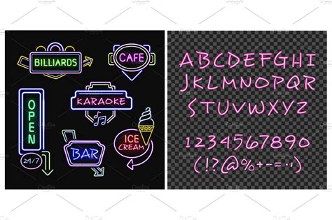 Neon Signs Set Creative Daddy