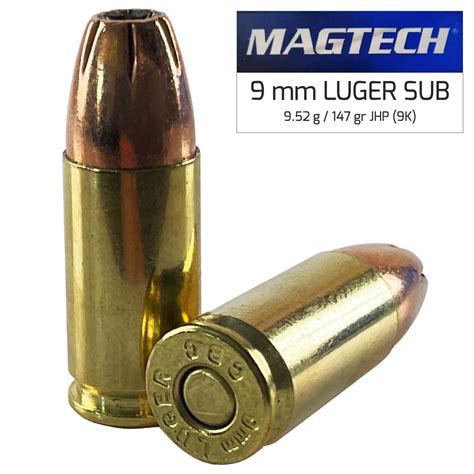 Náboj Magtech 9mm Luger 9x19 Subsonic 147gr95g Jhp Top Gunseu