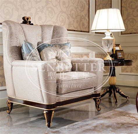 Luxury Palace Furniture Italian Classic Sofa Set With Flower Carving