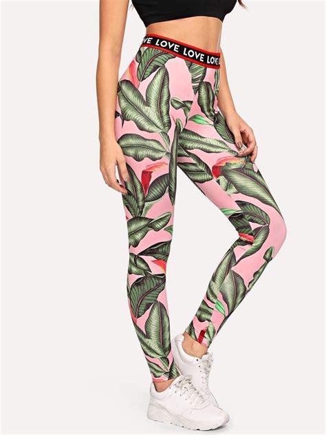 tropical print letter leggings leaf leggings tropical print leggings are not pants