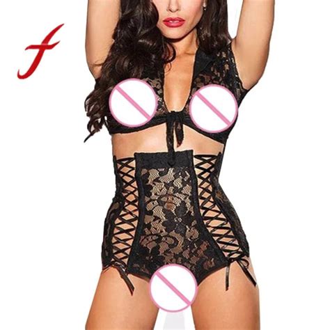 Buy Feitong Women Sexy Lingerie Suit High Waist Lace Racy Underwear Spice