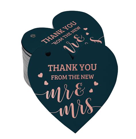 Inkdotpot Real Rose Gold Foil Thank You From The New Wedding Tag Favor Hang Paper Tag 50 Pieces