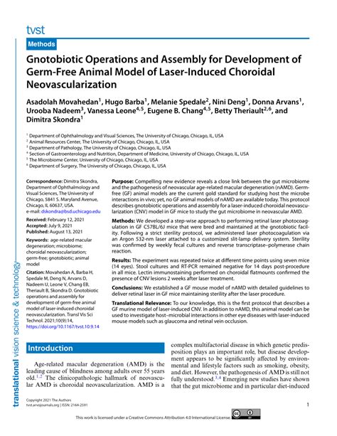 Pdf Gnotobiotic Operations And Assembly For Development Of Germ Free
