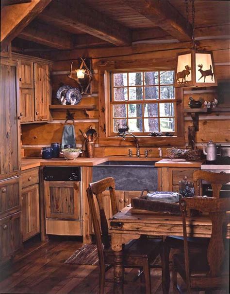 Rustic Log Cabin Kitchens 40 Kitchen Ideas Giving The Warm Cabin