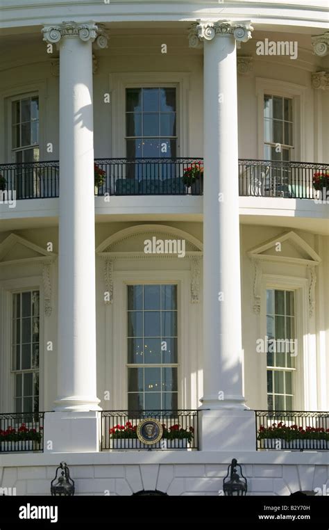 Two Pillars Of The South Portico Of The White House The Truman Balcony