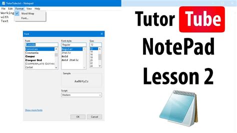 Notepad Tutorial Lesson 2 Typing And Working With Text And Undo