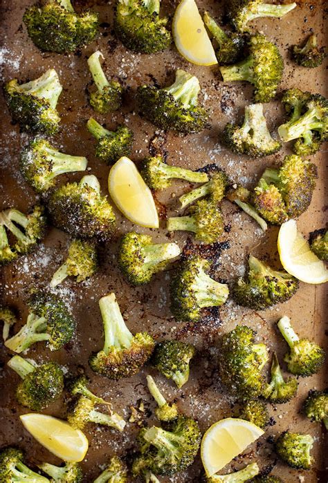 Roasted Broccoli With Lemon And Parmesan Cheese Is A Delicious Crispy