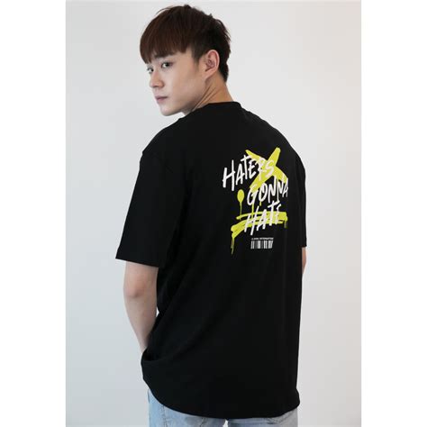 Oversized Haters Gonna Hate Print Cotton Jersey Tshirt Bl Shopee