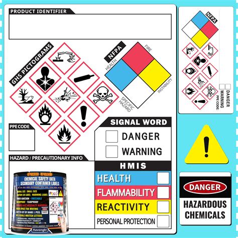 Buy Upgraded GHS Labels 3x4 Roll Of 250 Hazardous Safety Data
