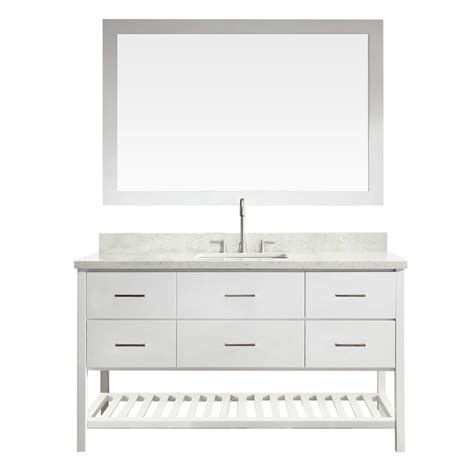 3.8 out of 5 stars 4. Ariel Shakespeare 61 in. Vanity in White with Quartz Vanity Top in White with White Basin and ...