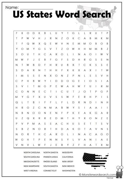 Free Printable Word Searches Us States Freeprintabletmcom United