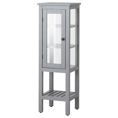 Hemnes High Cabinet With Glass Door Gray 42x38x131 Cm 1612x15x5158