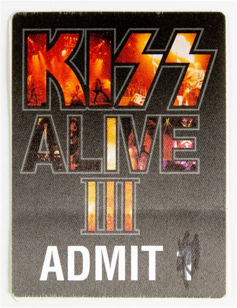 Kiss Backstage Pass Kiss Alive Iii Party Pass Kiss Museum
