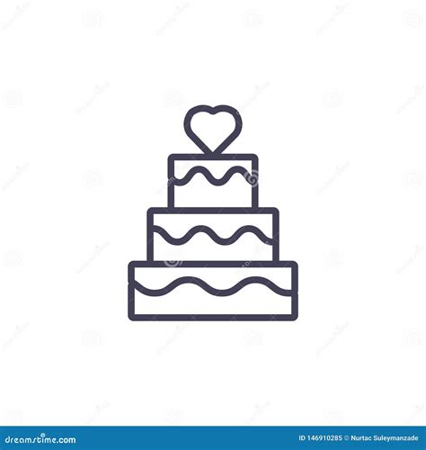 Wedding Cake Icon Line And Modern Icon Stock Illustration