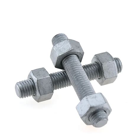 Hot Dip Galvanized Astm A193 B7 A194 2h Stud Bolts And Nuts 516 12 3