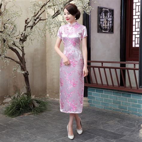 chinese cheongsam traditional wedding qipao woman embroidery elegant split dress female floral