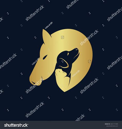 Combination Horse Dog Cat Logo Stock Vector Royalty Free 1821171449