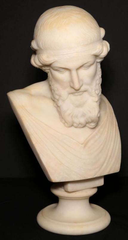 222 A Carved Marble Bust Sculpture Of Greek Poet Homer