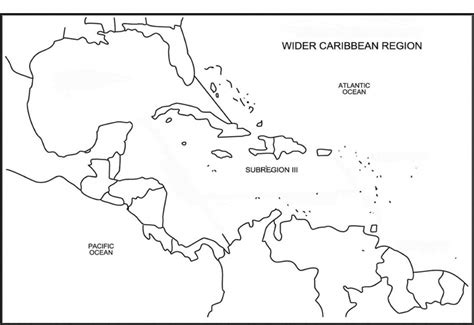 Blank Map Of The Caribbean Islands