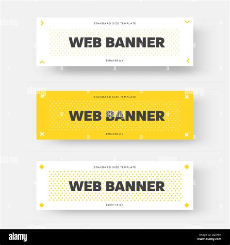 Vector White And Yellow Horizontal Web Banner With Black Text Layout
