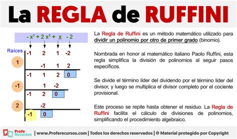 Qu Es La Regla De Ruffini