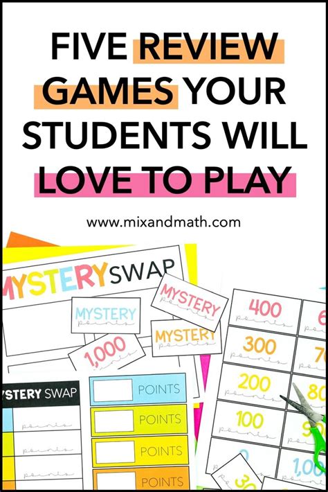 A Pile Of Games With The Text Using Review Games In Your Math Classroom