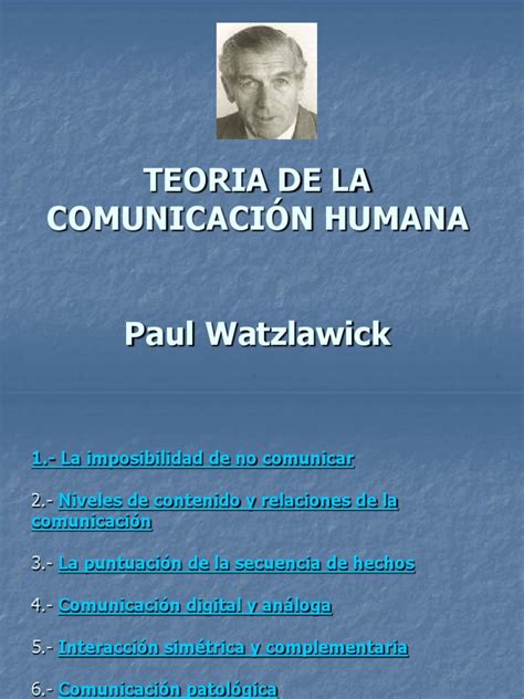 Teoria De La Comunicación Humana Paul Watzlawick Comunicación Axioma