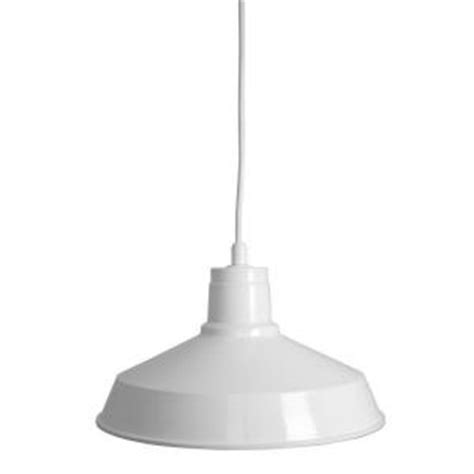 This single pendant light brightens up your space in a crisp, contemporary style. Home Decorators Collection 1-Light Industrial Gloss White Ceiling Metal Pendant-25395-20 - The ...