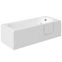 The open shelf design provides an area to display decorative objects and the adjustable interior shelf gives you flexible storage space. Cooke & Lewis Gloss Acrylic White Straight End Bath panel (W)750mm | DIY at B&Q