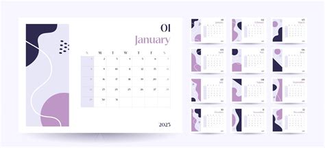 Monthly Wall Calendar 2023 Template In Trendy Minimalist Style Cover