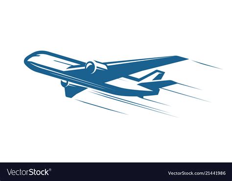 Aircraft airplane airline logo or label journey Vector Image