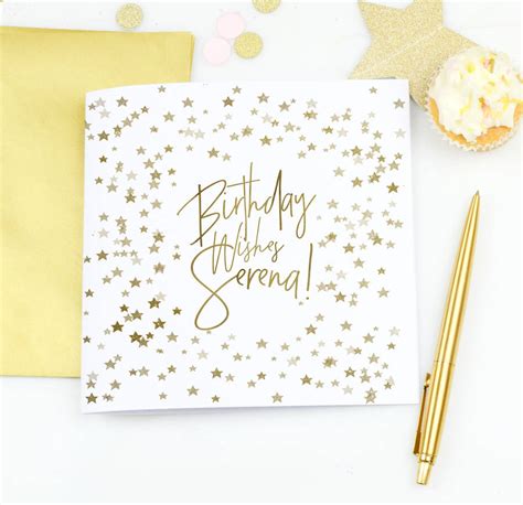 Personalised Birthday Card Gold Stars By August And Grace