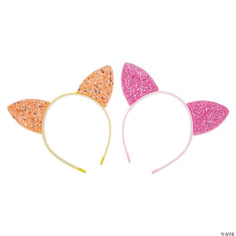 Glitter Cat Ear Headbands 12 Pc Oriental Trading