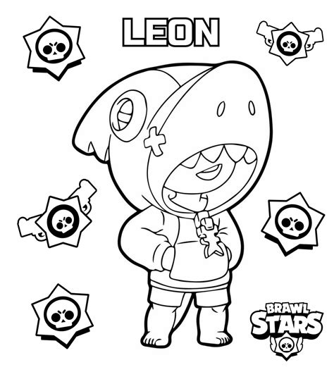 Leon Brawl Stars Coloring Pages Print For Free
