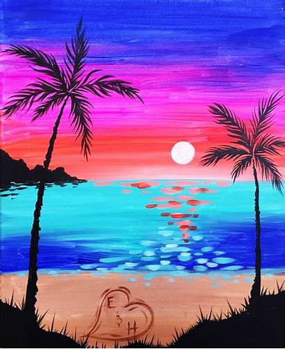 Painting Sunset Paint Paintings Canvas Night Sip