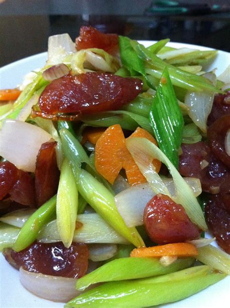 Baking Diary Stir Fried Leek With Chinese Sausages