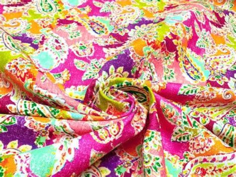 Colorful Paisley Fabric By The Yard Boho Upholstery Fabric Etsy