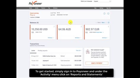 How To Generate Reports In Your Payoneer Account YouTube