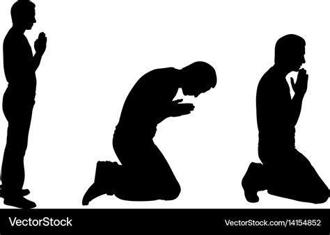 Silhouettes Of Men Praying Royalty Free Vector Image