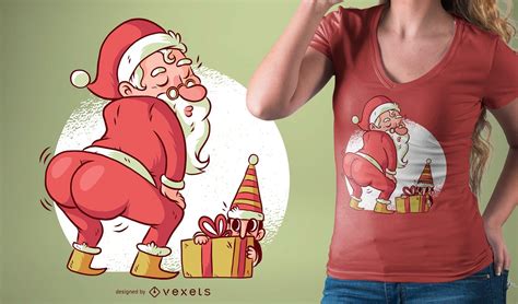 Santa Twerk Funny Christmas Dance Cartoon T Shirt Design Vector Download