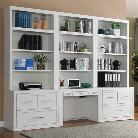 Parker House Catalina 7 Piece Desk File Bookcase Wall Cottage White in